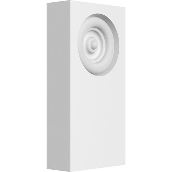 Ekena Millwork Standard Foster Bullseye Plinth Block with Square Edge, 2 1/2"W x 5"H x 1"P PBP025X050X100FOS02 - main